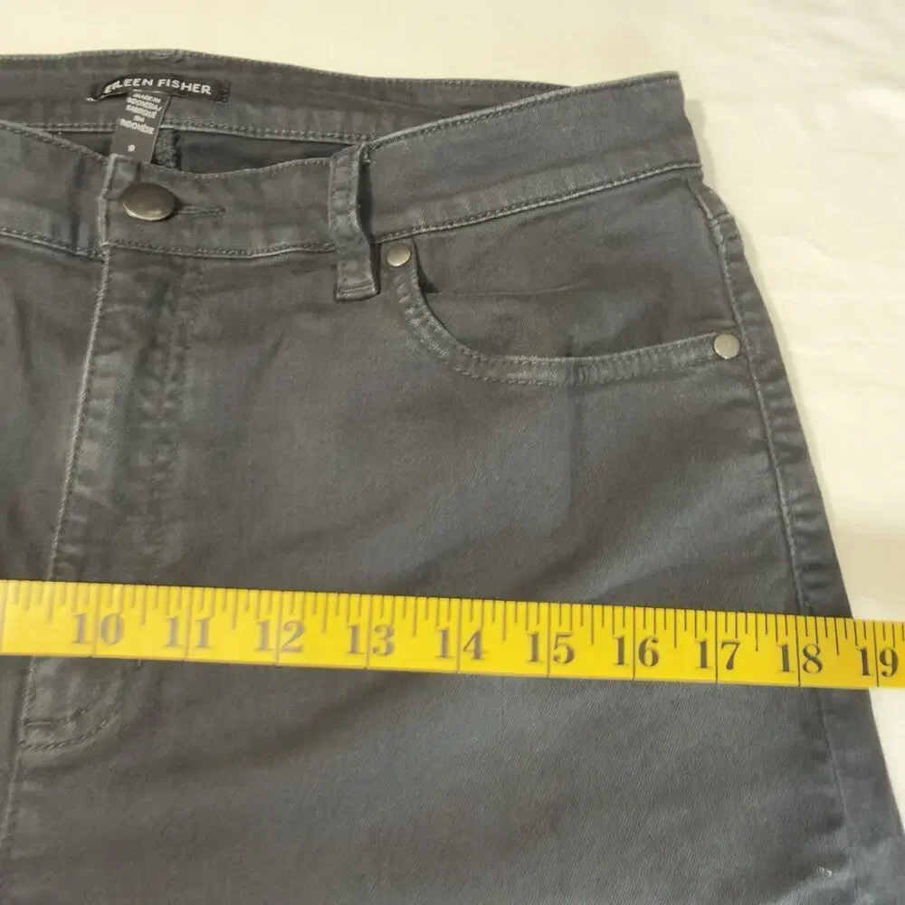 Eileen Fisher Women’s High-Waist Slim Leg Jeans Dark Gray – Size 8 - Picture 9 of 11